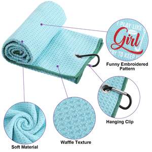 Toalla de Golf Personalizada para Mujer, Toalla Bordada para Mamá, Regalo, Toalla de Microfibra Tipo Waffle para Bolsa de Golf con Clip y Accesorios - Product Image 4