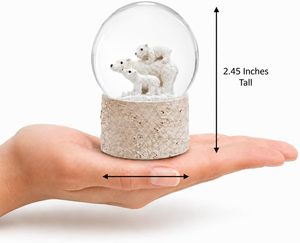Cadeaux de Noël, petit ours blanc, globe à neige en résine, décoration, boule à eau, globe à neige pour la décoration de la maison - Product Image 5