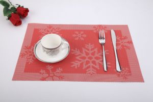 Christmas atmosphere decorative <b>placemat</b> festive restaurant table mat red <b>snowflake</b> insulated western <b>placemat</b> wholesale - Product Image 2