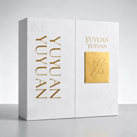 Boîte en carton rigide de luxe personnalisée avec couvercle et base blanches, insert en éponge biodégradable, boîte cadeau pour parfum, vente en gros