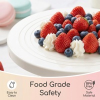 Plateau tournant pour gâteau en plastique avec base antidérapante, surface antiadhésive de qualité alimentaire, moule DIY, support de décoration de gâteau rotatif
