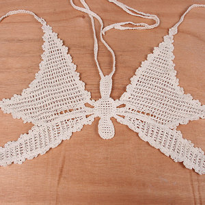 2022 Y2K seksi kadın yular boyun <span class=keywords><strong>t</strong></span>ığ işi kelebek Crop Top desen - Product Image 3