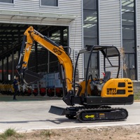 Excavator Mini Crawler All Terrain HT-22 dengan Mesin untuk Penggunaan Pertanian, Peralatan Konstruksi Baru, Micro Digger