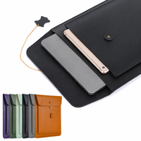 Housse non magnétique en similicuir microfibre à double poche pour MacBook Air et MacBook Pro 14/16 pouces HL0035-005