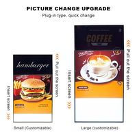 Panneau publicitaire LED moderne avec cadre en aluminium pour menu de restaurant, promotion de marque, fabricant chinois en gros