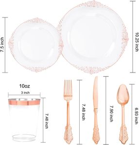 Assiettes en <span class=keywords><strong>plastique</strong></span> jetables modernes personnalisées, transparentes, en PS, rigides, pour dîner, mariage, 150/300 ensembles, <span class=keywords><strong>vaisselle</strong></span> noire gravée pour servir les aliments, fêtes, <span class=keywords><strong>vaisselle</strong></span> - Product Image 5