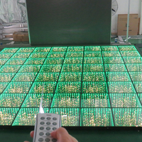 Plancher de danse à miroir LED 3D infini avec panneau LED RGB scintillant, deux effets, intensité réglable pour mariages et clubs