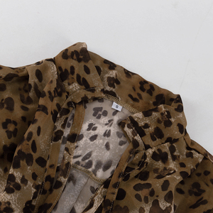 Blus Wanita Terbaru Kerah V Lengan Panjang Motif Leopard <span class=keywords><strong>2026</strong></span> Pakaian Kasual Musim Panas Bahan Sifon Atasan Wanita - Product Image 5