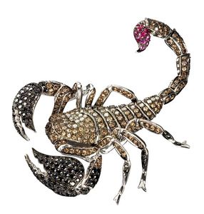 Broches <span class=keywords><strong>YOUFENG</strong></span> en alliage plaqué argent antique avec cristaux noirs en forme d'animaux, pour mariage, fête, cadeau pour enfants, unisexe - Product Image 1