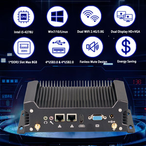 ミニコンピュータIntel Core I5 4278Uデュアルランイーサネット8 USB Ubuntu Win 10 11 Fanless MiniインダストリアルPC - Product Image 3