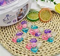 Capsules de lessive 5-en-1 en boîte, parfum floral fruité longue durée, adoucissantes, haute concentration