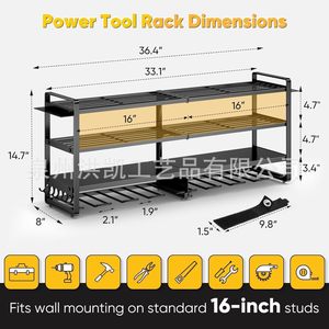 Caja de Almacenamiento de Herramientas Eléctricas de Metal Resistente de 4 Niveles, Soporte de Pared para Herramientas Eléctricas, Estante de Almacenamiento de Herramientas para Garaje - Product Image 3