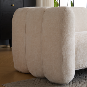 3-Seater Convertible Square Boucle <b>Sofa</b> <b>Bed</b> Set Wave Design for Living Room Bedrooms Apartment Office - Product Image 2