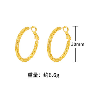 Bijoux de mode, boucles d'oreilles torsadées irrégulières pour femmes, boucles d'oreilles rondes pour femmes - Product Image 4