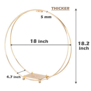 Aro Floral Doble de 8/10/12/14/16/18/20/22/24 Pulgadas con Soporte, Anillos Metálicos, Centro de Mesa para Bodas, Decoraciones para Mesa, Aro para Manualidades - Product Image 6