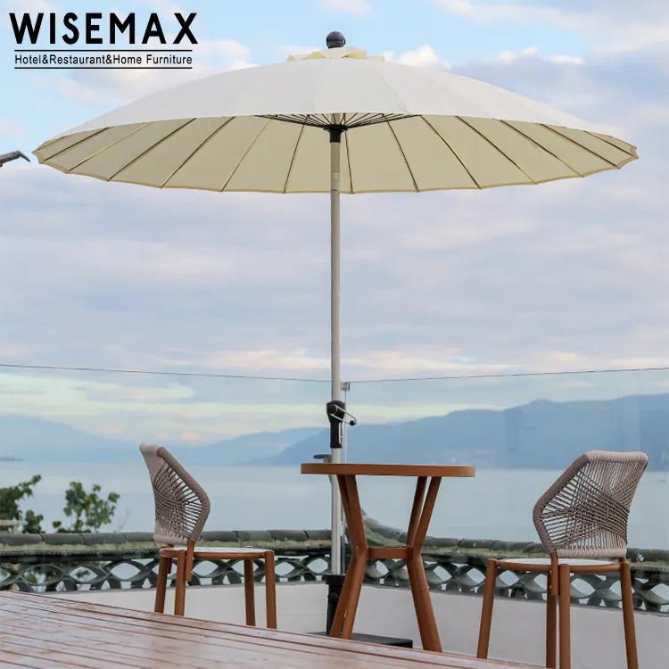 Wisemax Meubilair Hot Selling Patio Tuinmeubilair Tuin Parasol Aluminium Handvat Zonnescherm Winddicht Beton Base Paraplu