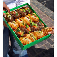 Boîte à lunch rectangulaire jetable en kraft pour mini croissants sandwichs traiteur gâteaux pliables