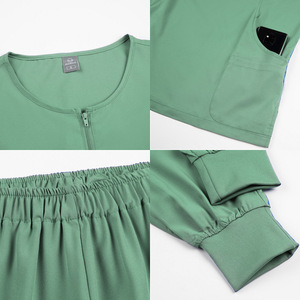 Women's Surgical Scrub Set Moisture Wicking Knitted Split Uniform Hospital Nurse Wear S XXL - Product Image 4