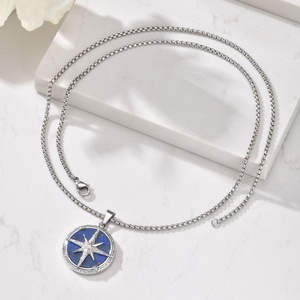 XR Wholesale Stainless Steel Hiphop Pendant <b>Necklace</b> Octagonal Star Tiger Eye Stone for Men's Party Gifts Fashion Jewelry - Product Image 4