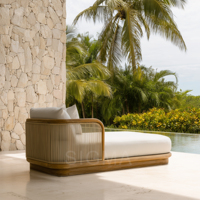 SIGMA Möbel Maßanfertigung Villa Garten Outdoor-Sofa Handpoliertes Natürliches Teakholz Freizeitmöbel