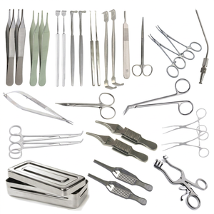 DEBONAIR Juego de Instrumentos Quirúrgicos para Fístula Arteriovenosa, 30 Piezas, Veterinario, Manual, Acero Inoxidable de Grado Médico, Plata, Clase I CE - Product Image 1
