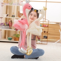 Cisne de peluche de 35cm para niñas, flamenco Kawaii, almohada de animales suaves de peluche, Ballet, cisne con corona