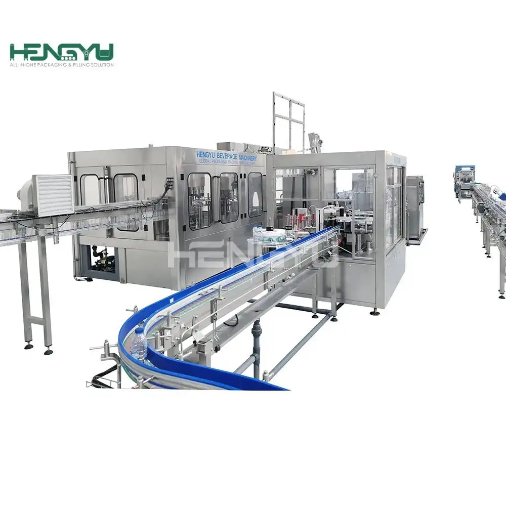 हेंगयु 2024 ओईएम स्वचालित कांच की बोतल बनाने वाली फिलिंग लाइन मशीनरी 3 इन1 पानी भरने वाली मशीन उत्पादन लाइन भरने वाली मशीन
