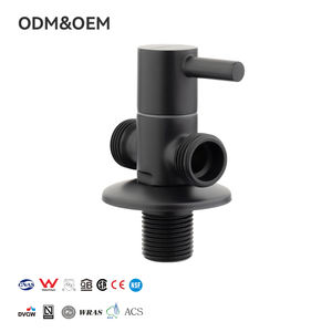 黒真鍮クローム油圧制御クイックオープンアングルバルブ三方切替弁ワンツースイッチ水高温浴室用蛇口 - Product Image 1