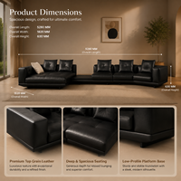 Canapé d'angle moderne en cuir véritable écologique avec chaise longue, sièges modulaires, rembourrage en éponge, pour hôtel et appartement