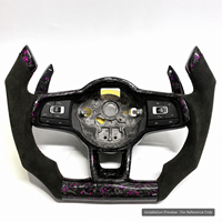 Volant en fibre de carbone Passat B5 en stock pour Jetta Polo Skoda Octavia Superb Golf MK4 Sharan SEAT Leon à fond plat