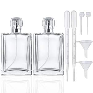 Ensemble de flacons carrés en verre pour parfum de voyage - 30 ml, 50 ml, 100 ml avec livraison rapide et capuchon pulvérisateur à pompe - Product Image 6