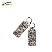 Porte-clés personnalisé imprimé en néoprène pour rouge à lèvres, étui portable étanche et écologique pour baume à lèvres, pendentif anti-perte créatif