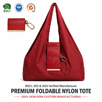 Sac de courses réutilisable, sac fourre-tout de voyage, sacs pliables compacts et robustes, sac fourre-tout pliable pour femmes, pour le shopping, les voyages et les activités de plein air