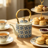 Carafe à café Dallah de style arabe en acier inoxydable émaillé de luxe, écologique, avec logo personnalisable pour les cadeaux du Ramadan et de l'Aïd, décoration d'intérieur