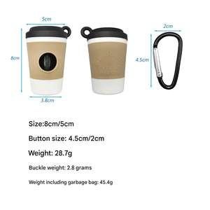 Grosir plastik portabel ramah lingkungan kantong kotoran anjing Dispenser desain baru cangkir kopi bentuk kotoran produk pembuangan - Product Image 2
