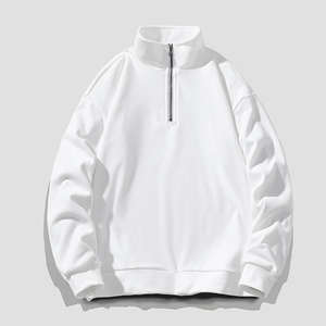 Custom Front Logo Printed Knitted High Street Casual Streetwear Men Winter Warm Soft Polos Quarter Zipper <b>Sweatshirts</b> - Product Image 6