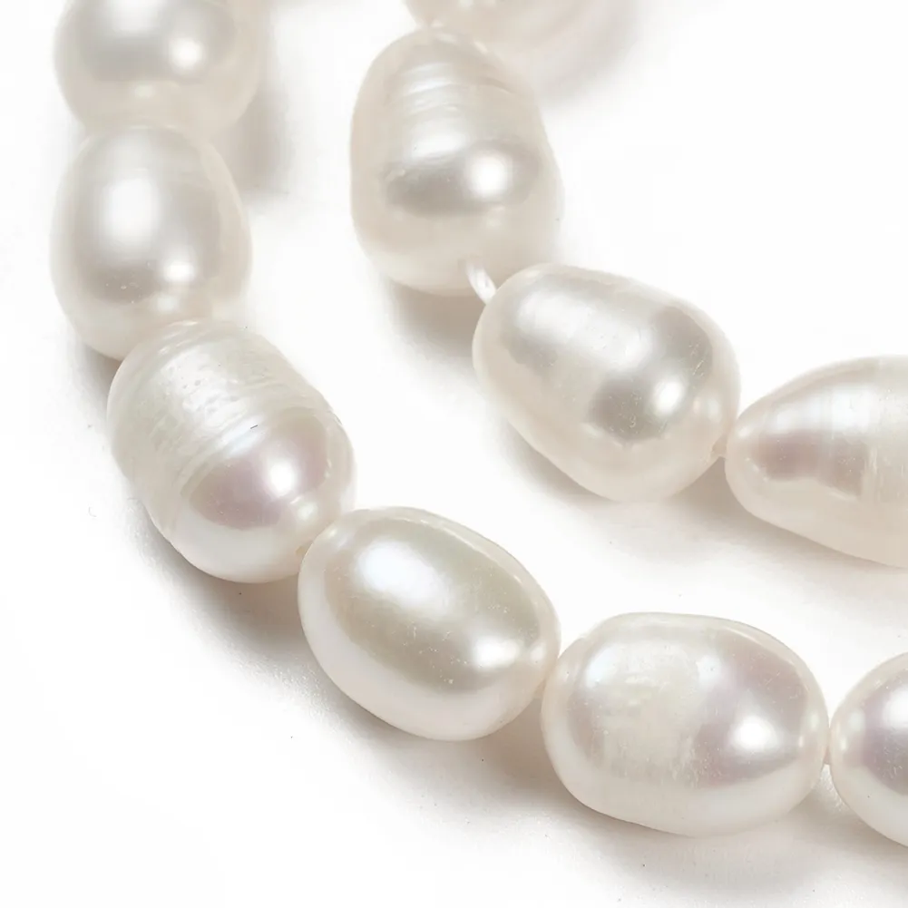 Pandahall Natural White Rice Cultured Freshwater Pearls Beads