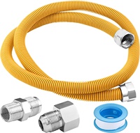 Tuyau flexible de gaz jaune Appareil résidentiel Tuyau de raccordement au gaz Séchoir et conduites de gaz pour poêle et cheminée