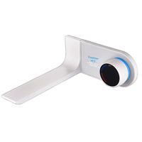 Robinet de lavabo encastré en cuivre et céramique, chaud/froid, avec affichage numérique, finition brossée, design minimaliste invisible