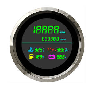 6 In 1 Diesel Benzine Motor Toerenteller Uur Meter Meter Brandstof Niveau Temperatuur Olie Drukmeter Voor Boot Jacht Motorfiets - Product Image 3