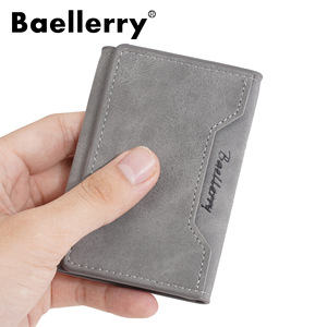Baellerry Men's Short <b>Wallet</b> Gray 4 Inch Horizontal Card <b>Holder</b> Everyday Use - Product Image 1