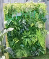 Mur végétal artificiel décoratif en plastique, fausse herbe, style minimaliste et élégant, modèle 2, pour mur de fond et tête de porte, à l'effet naturel