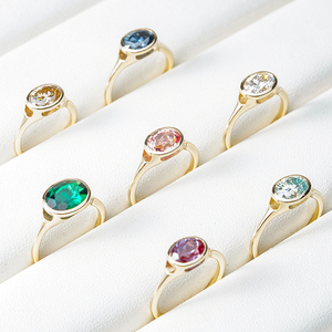 แหวนหมั้นทองคำแท้ 9K 10K 14K 18K สีขาว สีเหลือง สีโรสโกลด์ ประดับเพชรแล็บโกรว์ 1 กะรัต D VS1 รูปไข่ ทรงเบเซลเซ็ต - Product Image 3