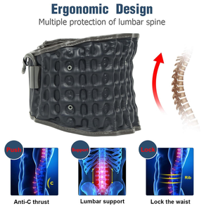 USB Rechargeable Air Decompression <b>Back</b> <b>Brace</b> Lumbar Traction Support Massager Cordless Heating Vibration Waist Massage Belt - Product Image 4