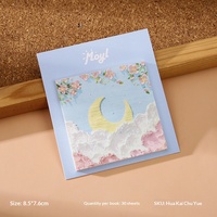 Bloc-notes adhésif esthétique avec paysage en relief 3D, peinture à l'huile, mémo autocollant pour agenda, carnet, scrapbooking, fournitures de bricolage