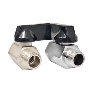 Robinet à bille miniature en cuivre, double filetage interne/extérieur 1/4, pour pompe pneumatique, interrupteur de tuyau d'eau, manivelle courte, manuel - Product Image 2