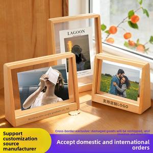 Marco de Fotos de Acrílico y Madera Maciza en Forma de U, Hecho a Mano, con Grabado de Logotipo Personalizado, Impresión, <span class=keywords><strong>para</strong></span> Mesa, 678 Pulgadas - Product Image 2