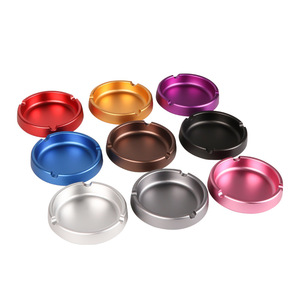 Custom Logo Round Classic Metal Aluminum Alloy <strong>Ashtray</strong> Thickened Three Hole Home Living Room Bedroom Cigarettes Cigar <strong>Ashtray</strong> - Product Image 1