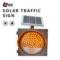 Feu de signalisation clignotant à LED jaune solaire avec couleur jaune éblouissante