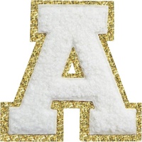 Patchs thermocollants en lettres chenille à paillettes pour vêtements, sacs à dos, décoration de costumes d'équipe